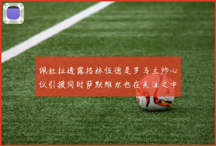 佩杜拉透露格林伍德是罗马主帅心仪引援同时萨默维尔也在关注之中